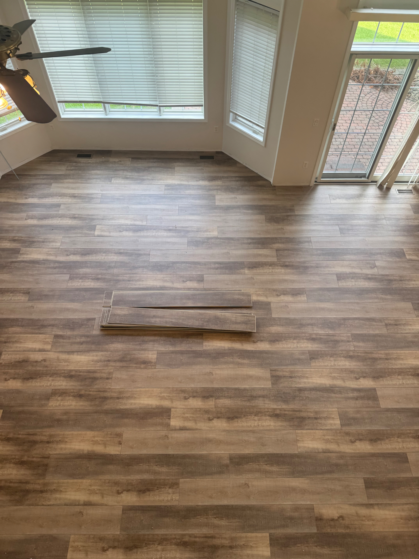 Luxury vinyl plank — bright living room install